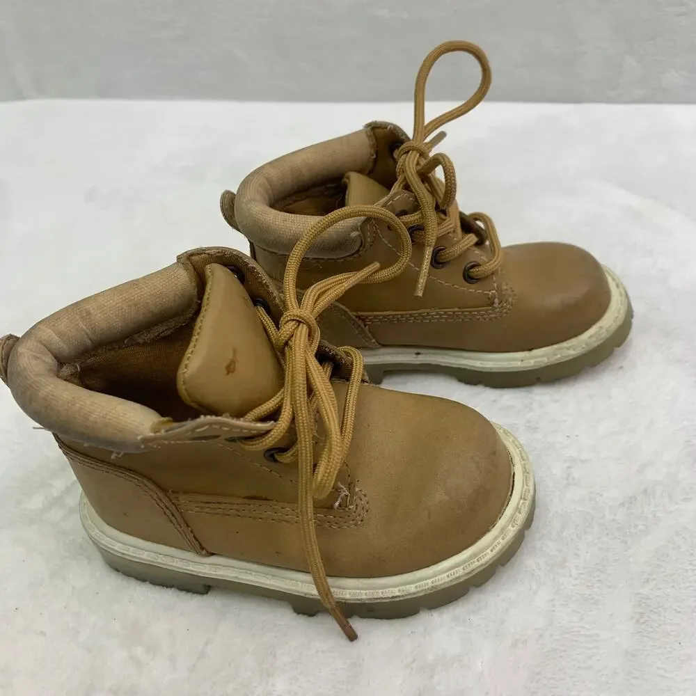 Kid Connection Toddler Boys Sz 5 Dale Work Hiking Combat Boots Tan Outdoor Shoes